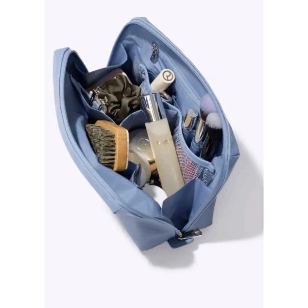 NWT BEIS The Medium Cosmetic Pouch in Dusty Blue